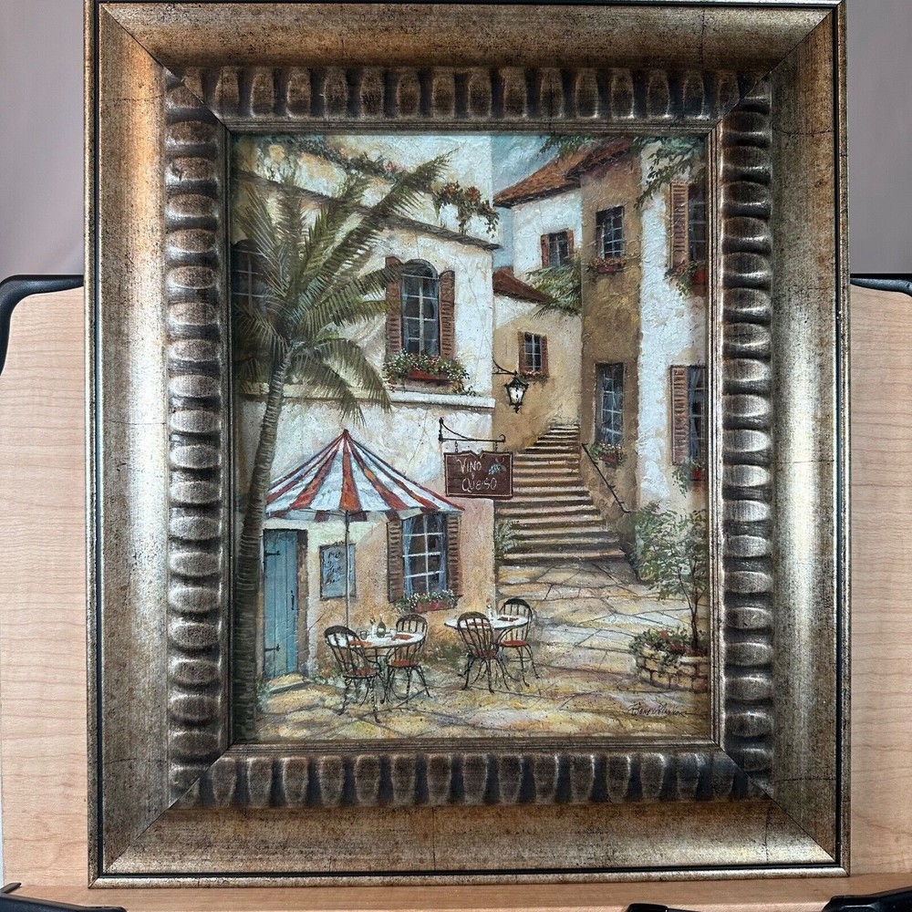 Vtg Vino y Queso Framed Print By Ruane Manning